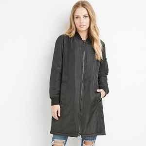 Forever 21 Longline bomber jacket trench coat
